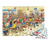 Almuerzo en el Comedor de la Escuela Secundaria Puzzle De Madera Impermeable Puzzles De 1000 Piezas para Adultos Imposible Rompecabezas Juegos Desafiantes