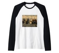 Almuerzo Espeluznante de Halloween en la Cima de un Rascacielos Camiseta Manga Raglan