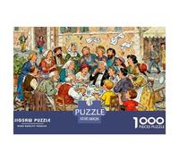 Almuerzo Familiar en Roma el Domingo Puzzle De Madera Impermeable DIY Puzzles De 1000 Piezas para Adultos Imposible Rompecabezas para Decoración del Hogar