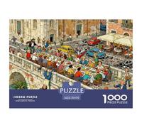 Almuerzo Familiar en Roma el Domingo Puzzle De Madera Impermeable DIY Puzzles De 1000 Piezas para Adultos Divertido Rompecabezas Juegos Desafiantes