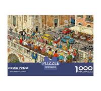 Almuerzo Familiar en Roma el Domingo Puzzle De Madera Impermeable DIY Puzzles De 1000 Piezas Regalos para Adultos Desafiante Y Estimulante Rompecabezas Decoración del Hogar