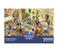 Almuerzo Familiar en Roma el Domingo Puzzle De Madera Impermeable Puzzles De 1000 Piezas para Adultos Divertido Rompecabezas Juegos Desafiantes