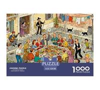 Almuerzo Familiar en Roma el Domingo Puzzle De Madera Impermeable Puzzles De 1000 Piezas Regalos para Adultos Divertido Rompecabezas Decoración del Hogar