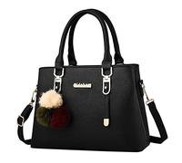 Almuerzo genérico para hombre muy resistente de cuero bolso de mano de gran capacidad conjunto de 2 fundas para pasaporte y tarjetas de vacunas con bolígrafo (negro, One Size)