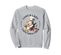 Almuerzo Lady Staff Chef Cute Cat - Diseño de servicio de comida escolar Sudadera