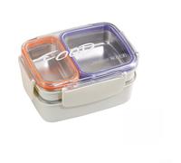 Almuerzo para acero 304 1350ml Anti-Fugas Divisores Almuerzo(Orange+Purple) | para acero SUS304 seguro, 2 niveles, evita mezclar sabores, para ideal dieta equilibrada, sin óxido