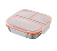 Almuerzo para acero Inoxidable 304 Tres Divisiones Anti para mezcla Sabores - Recipiente Comida Portátil Oficina Picnic Negro 17.6cm(White（3）)