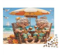 Almuerzo Playa Relajación Personas Mayores Puzzle de 1000 Piezas Puzzle para Adultos Diversión Familiar Decoración Regalo 38x26cm/1000pcs