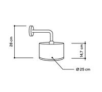 Almut von Wildheim ALMUT 2610 Aplique de pared Ø 25 cm, heno/pétalos de rosa rojos