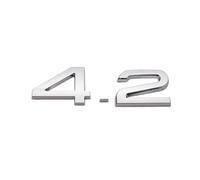 ALMVIS 3D ABS 2,4 3,6 4,2 Letra Coche Maletero Trasero Puerta Insignia Emblema Adhesivo Pegatina Apto Fit For Audi A4 A5 A6 A7 A8 Q3 Q5 Q7 Pegatinas del Logotipo del Coche(4.2 Silver)