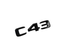ALMVIS 3D ABS Cromo Negro C 43 Logo C43 Emblema Letras Insignia del Maletero del Coche Calcomanía Apta for Mercedes Benz C43 AMG W204 W205 Accesorios Adhesivos Pegatinas del Logotipo del Coche(Glossy