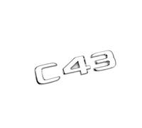 ALMVIS 3d ABS Cromo Negro C 43 Logo C43 Emblema Letras Insignia del maletero del coche Calcomanía apta for Mercedes Benz C43 AMG W204 W205 Accesorios adhesivos pegatinas del logotipo del coche(Chrome)