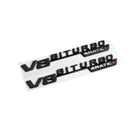 ALMVIS Calcomanía De Guardabarros De Coche ABS 3D, Color Negro, V8 BITURBO, Emblema De Maletero Trasero, Pegatina con Logotipo GLE63S, Insignia Apta For Mercedes AMG GLE 63 S W167 W166 C292 Pegatinas