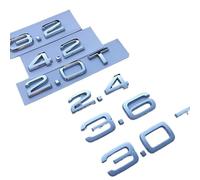 ALMVIS Emblema apto for Audi 1,8 T 2,0 T 2,4 3,0 T 3,2 3,6 A3 A4 A5 A6L A7 A8L Q3 Q5 Q7 pegatina con logotipo de maletero de coche con tracción en las cuatro ruedas pegatinas del logotipo del coche(Ch