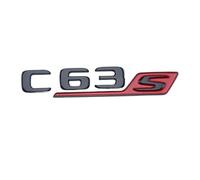 ALMVIS Insignia De Guardabarros De Coche 3D ABS Cromado Negro Rojo, Pegatina For Maletero Trasero, Emblema C63S, Logotipo Apto For Mercedes C 63 S AMG W205 W204 W203, Accesorios pegatinas del logotipo