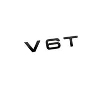 ALMVIS Logotipo 3D ABS Cromado Negro V6T, Letras numéricas, Emblema de Coche V6 T, Pegatina for Audi A6 C7 A4 4 S4 V6T, Accesorios Adhesivos Pegatinas del Logotipo del Coche(Glossy Black 1pc)