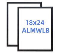 ALMWLB Paquete de 2 portarretratos de 16 x 20/18 x 24 pulgadas, montaje en pared, negro/blanco/dorado, cepillado a prueba de arañazos, horizontal o vertical (moderno, negro, 18 x 24 pulgadas)