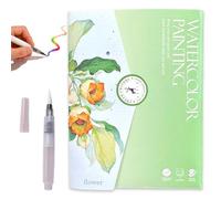 Alnaurly Pintura con Libros Agua, Regalo de Arte Artesanal Acuarelas, Bloc de Acuarelas Adultos Principiantes, Libro Anti Estrés Para Relajación