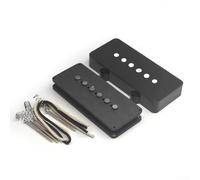 Alnico 5 - Kit de pastilla de bajo jazz de 5 cuerdas, cable recubierto de cera, carcasa de plástico, altura ajustable, 93 x 41 mm (puente Qin)
