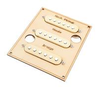 Alnico 5 Single Coil Pickups Set - 5 Piece Bridge & Neck Replacement for Electric Guitar, Gold Finish, Enhanced Tone & Sustain