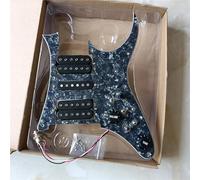 Alnico V Pickup interruptor de 7 posiciones para guitarra eléctrica HSH carga precableada RG juego de golpeador interruptor multiusos negro Kit Pastillas Pickguard(Pearlescent Black)