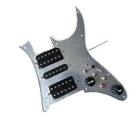 Alnico V Pickup interruptor de 7 posiciones para guitarra eléctrica HSH carga precableada RG juego de golpeador interruptor multiusos negro Kit Pastillas Pickguard(Mirror Silver)