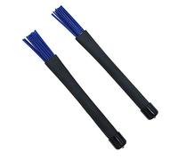 Alnicov 1 par de cepillos retráctiles para batería de jazz, 32 cm, color negro y azul