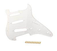Alnicov 11 agujero PVC claro SSS Guitarras Golpeador Scratch placa con tornillos de oro para ST guitarra eléctrica