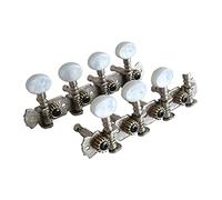 Alnicov 2 clavijas de afinación de mandolina, cabezas de máquina, clavijas de afinación de cuerda para instrumentos de mandolina pieza de accesorio (plata)