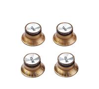 Alnicov 2 piezas volumen 2 piezas tono guitarra eléctrica bajo top sombrero perillas velocidad volumen tono amplificador efecto pedal control botones amarillo con tapa plata