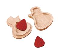 Alnicov 2 púas de guitarra de madera con caja de madera, regalo único para guitarra, bajo, mandolina, banjo ukelele