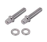 Alnicov 2 varillas de tensión de tambor de 5 mm con arandelas para accesorios de bombo con arandelas, plata de 34,5 mm de longitud