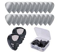 Alnicov 20 púas de Guitarra de Acero Inoxidable con Caja de Almacenamiento de púas para Guitarra eléctrica, bajo, Ukelele