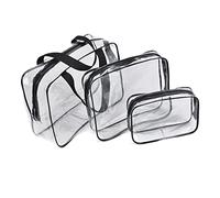 Alnicov 3 neceseres Transparentes, 3 en 1 Impermeables de PVC Transparente, Neceser de Viaje, Neceser