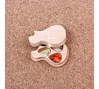 Alnicov 3 unids caja de selección de guitarra de madera hecha a mano y paletas de selección para regalos de amantes de la música de guitarrista