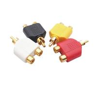 Alnicov 4 Piezas Adaptador Divisor RCA Y Chapado en Oro, Conectores Divisor RCA 1 Macho a 2 Hembra Y para Amplificador Estéreo de Automóvil, TV, etc.