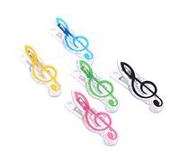 Alnicov 5 clips para notas musicales, clips de plástico para notas musicales, clips para carpeta de archivos de partituras, multicolor, estilo 1
