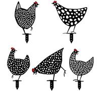 Alnicov 5 Piezas de Metal para Patio de Pollo, decoración con Forma de Gallo para Exteriores, para césped, Jardines, Patios Traseros