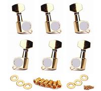 Alnicov 6 afinadores de guitarra (3L + 3R) clavijas de afinación de cuerdas, clavijas para guitarra eléctrica LP SG, estilo folk o acústica, color dorado