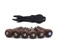 Alnicov 6 clavijas de puente de guitarra acústica, de palisandro, para guitarra acústica, clavijas ranuradas de madera con extractor de pines de puente