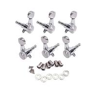 Alnicov 6 piezas de afinadores de bloqueo de cuerda de guitarra, 3 izquierdos, 3 derechos, pomos de cabeza de máquina para guitarra eléctrica o acústica (cromo)