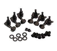 Alnicov 6 piezas de afinadores de bloqueo de guitarra (3L+ 3R) de máquina para Lp Sg estilo eléctrico, folk o acústico guitarras - negro