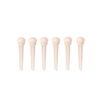 Alnicov 6 pines de puente de hueso de guitarra con color hueso natural para piezas de repuesto de guitarra.