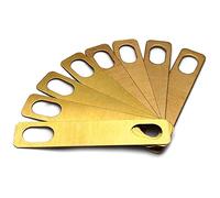 Alnicov 8 piezas cuñas de cuello de guitarra 4x 0,2 mm, 2x 0,5 mm y 2x 1 mm de espesor cuñas de latón para reparación de cuello atornillado de guitarra y bajo, dorado