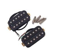Alnicov Alnico - Juego de 8 pastillas Humbucker de doble bobina para guitarra con cuello y puente, color negro