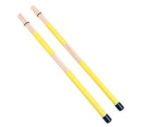 Alnicov Baquetas de tambor de jazz, 1 par de baquetas de bambú, mazo de tambor de construcción sólida portátil para música folclórica de jazz (amarillo)