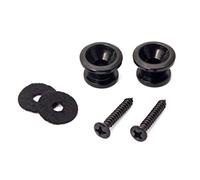 Alnicov Botones para correa de guitarra, extremos de metal, cierres de correa para bajo de guitarra, color negro, negro