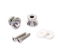 Alnicov Botones para correa de guitarra, extremos de metal, cierres de correa para bajo de guitarra, cromados