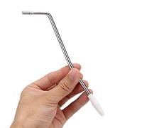 Alnicov Brazo de trémolo de rosca de 6 mm para barra de puente Whammy Single Vibrato Rocker para guitarra eléctrica, sistema de puente de trémolo, cromo con punta blanca