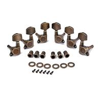 Alnicov Cabezas de máquina de guitarra Clavijas de afinación de cuerdas Sintonizador 3R3L para guitarra acústica o eléctrica Bronce